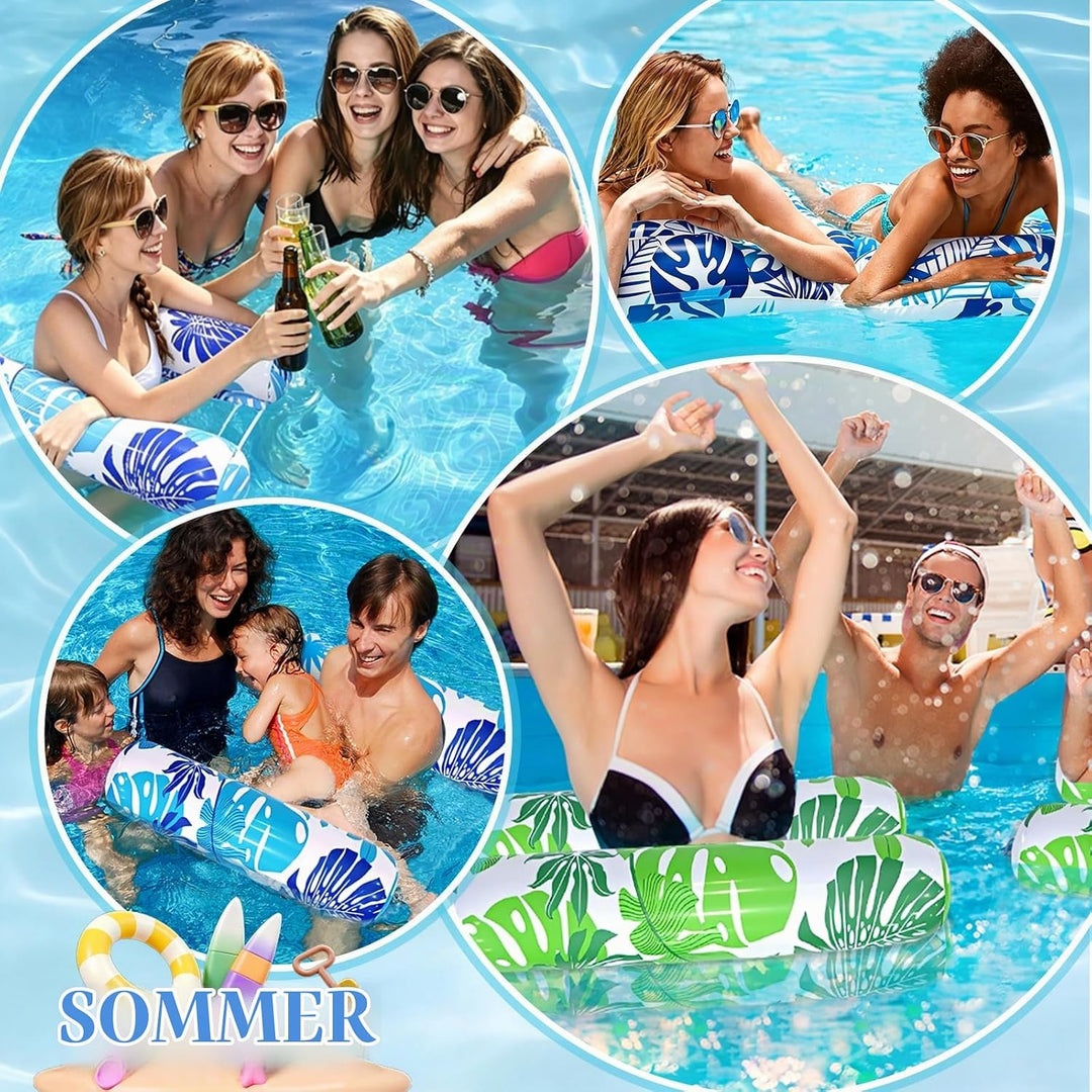 Luftmatratze Pool Erwachsene, 2 Wasserhängematte mit Netz, 4 In 1 Luftmatratze Wasser Hängematte mit