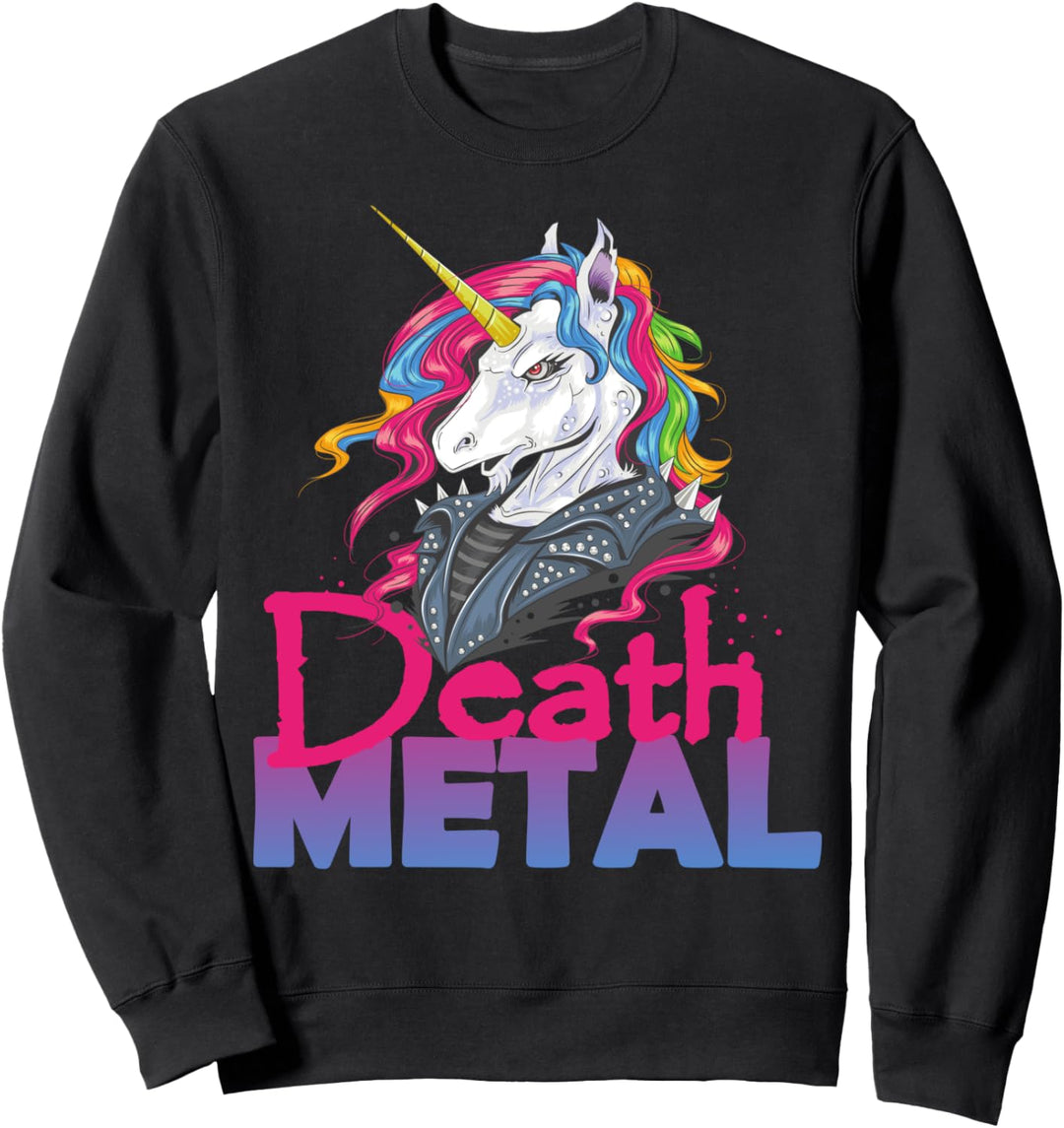 Lustiges Heavy Metal Einhorn Punk Unicorn Festival Sweatshirt