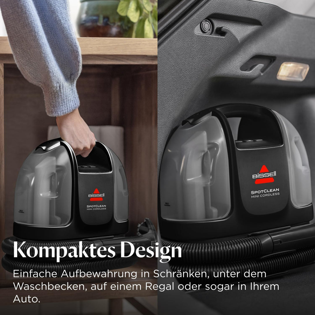 BISSELL SpotClean Mini Kabelloser Polsterreiniger Gerät, Tragbarer Teppichreiniger, Ideal für schnel