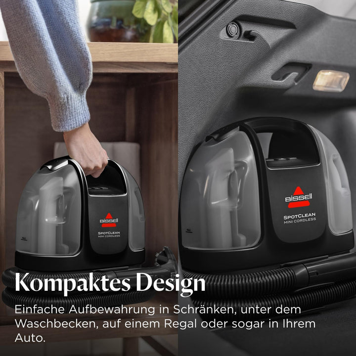 BISSELL SpotClean Mini Kabelloser Polsterreiniger Gerät, Tragbarer Teppichreiniger, Ideal für schnel