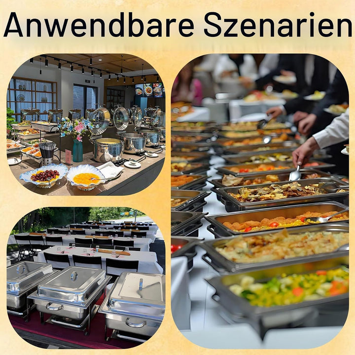Chafing Dish Elektrisch, 9L Edelstahl Speisewärmer Buffetwärmer mit Touch-Temperaturregelung, Warmha