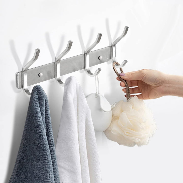 Garderobenhaken Edelstahl, Hakenleiste Kleiderhaken Wand mit 4 Haken, Garderobe Garderobenleiste Wan