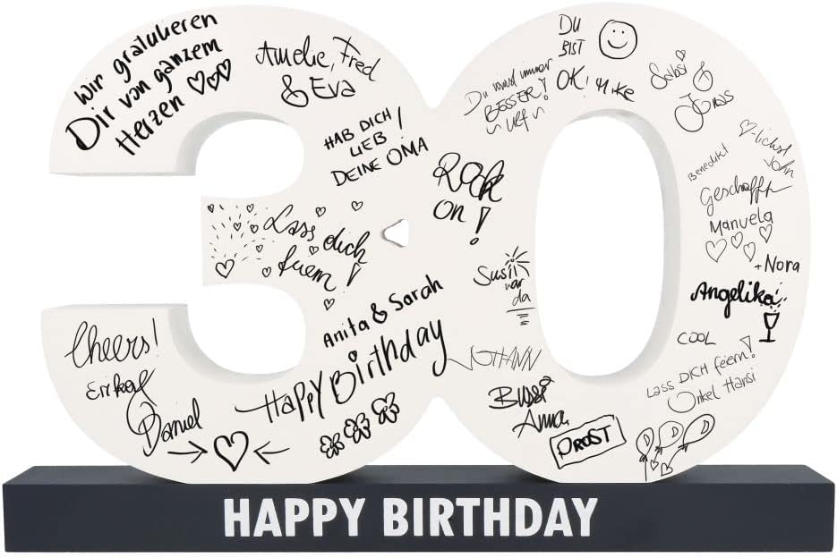 CREOFANT XL Gästebuch 30. Geburtstag · Gästebuch Happy Birthday · 37 x 24 x 4 cm · 30. Geburtstagsge