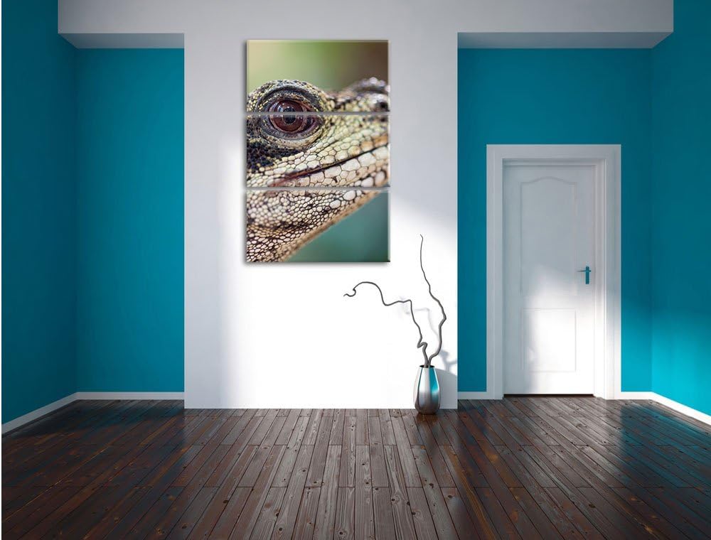 Pixxprint Prächtiger Leopard als Leinwandbild/Grösse: 3 Teilig (120x80) / Wandbild/Kunstdruck/fertig