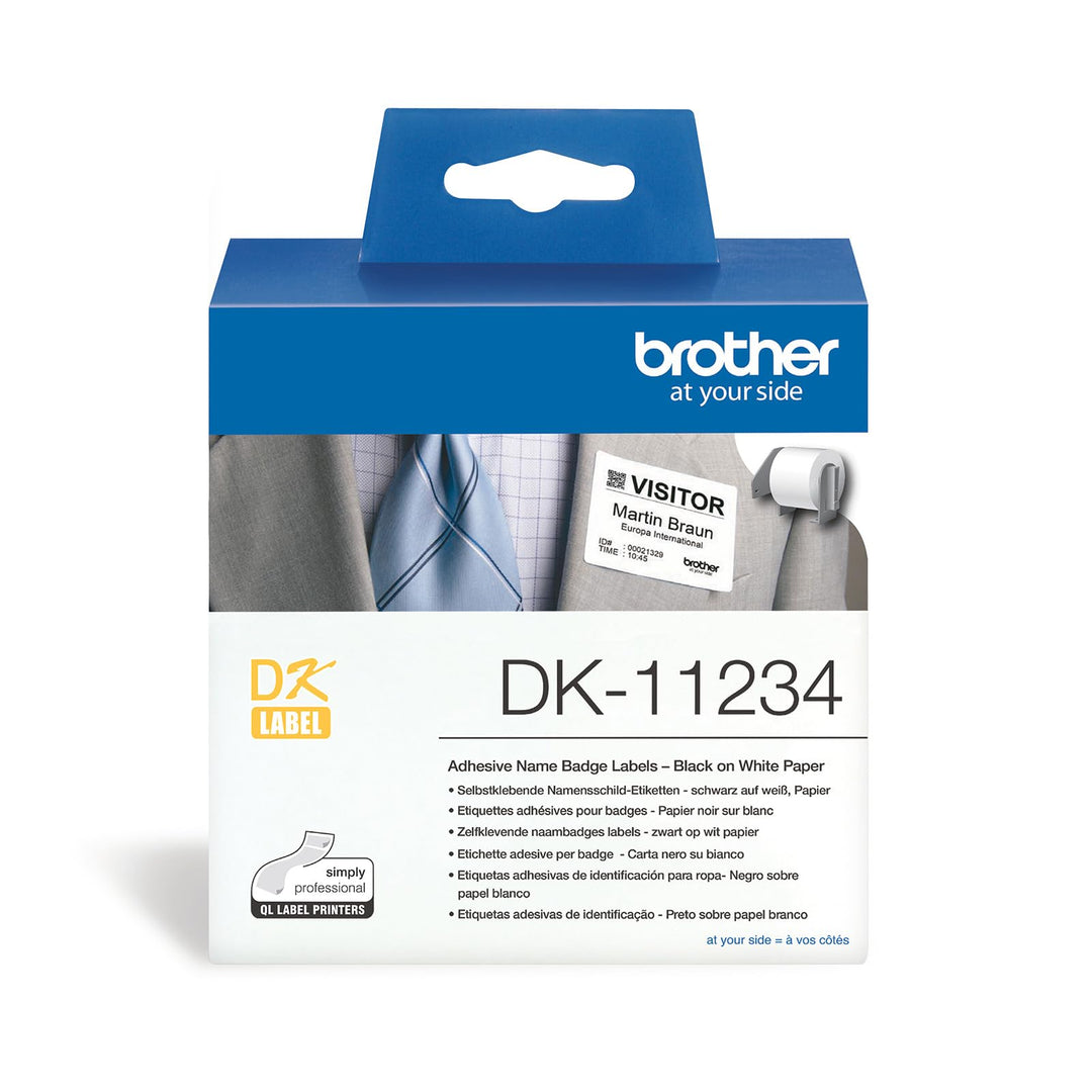 Original Brother DK-11234 selbstklebende Einzeletiketten schwarz auf weiss (Papier) 60 x 86 mm , 260