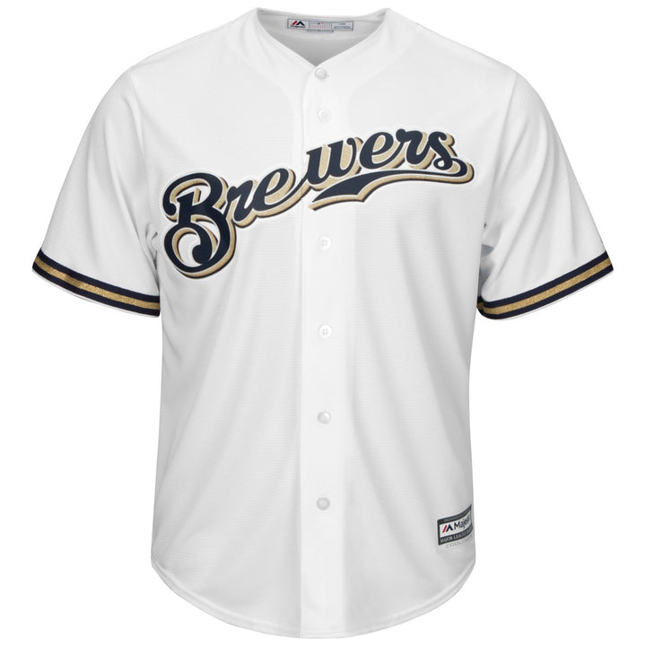Majestic Milwaukee Brewers Cool Base MLB Trikot Jersey Home weiss M Weiss, M Weiß
