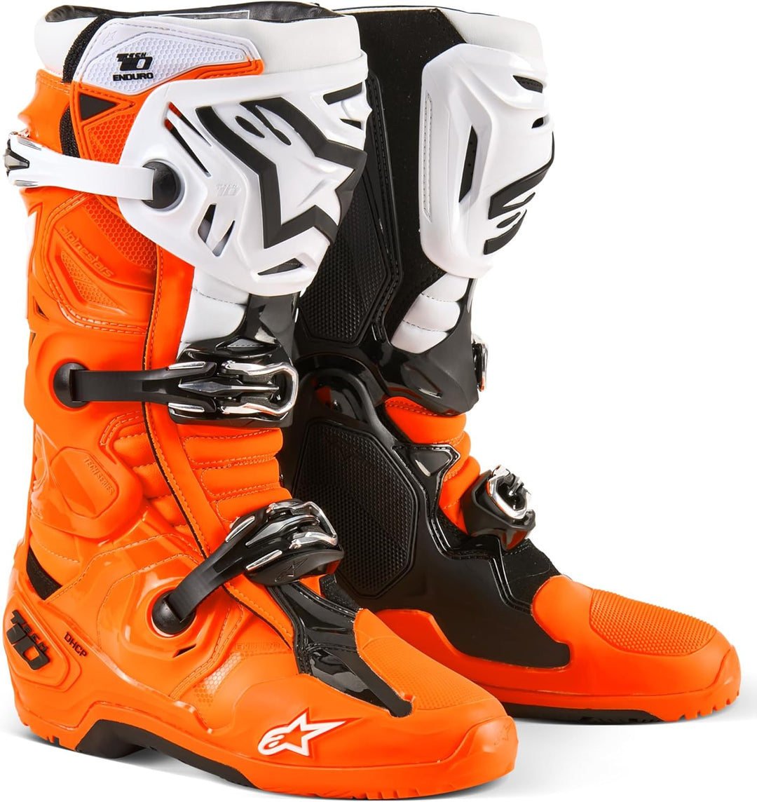 Alpinestars Motocross-Stiefel Tech 10 Enduro Orange Gr. 45.5 45.5 EU Arancione Nero, 45.5 EU Arancio