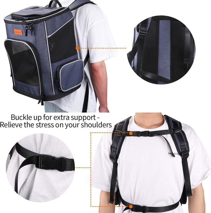 Morpilot Katzenrucksack, Hunderucksack für Katzen Hunde, Faltbare Haustier Rucksack mit Transparente