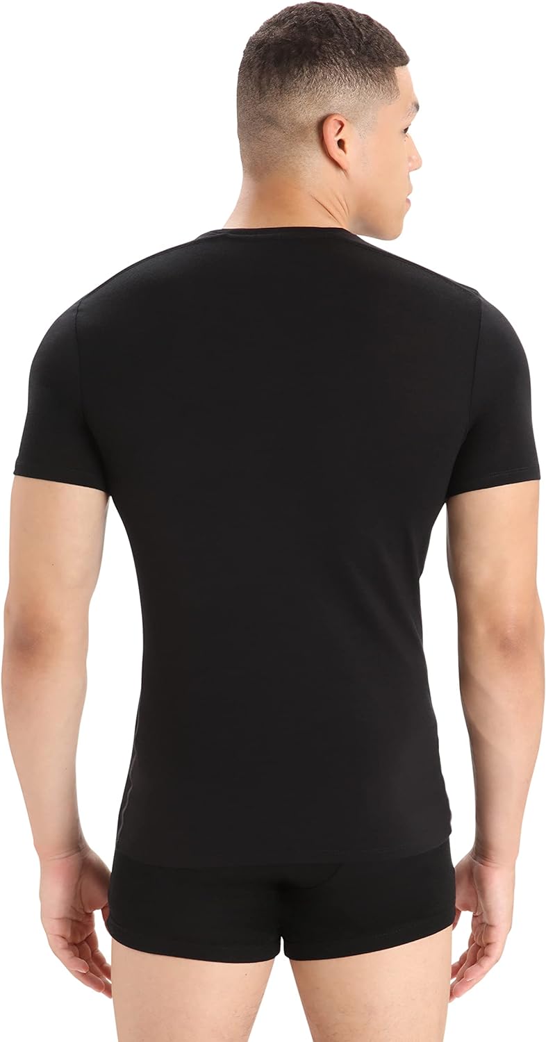 Icebreaker Herren Anatomica Crewe T-Shirt - Funktionsshirt Herren - Merinowolle Unterwäsche XXL Schw