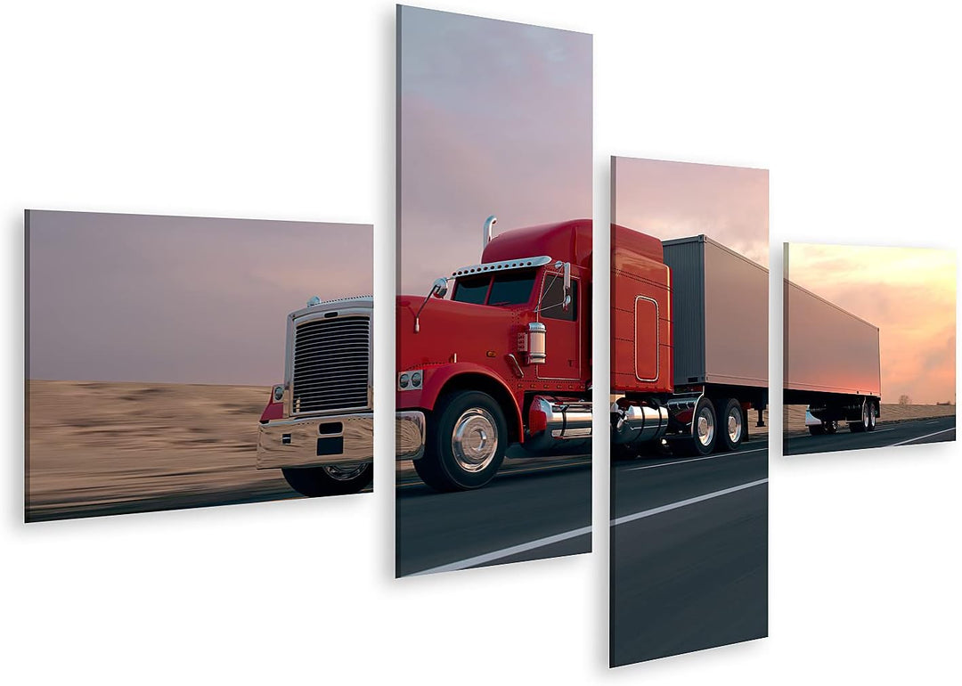 islandburner Bild auf Leinwand LKW Auf Der Strasse Während des Tages Bilder Wandbilder Poster Leinwa