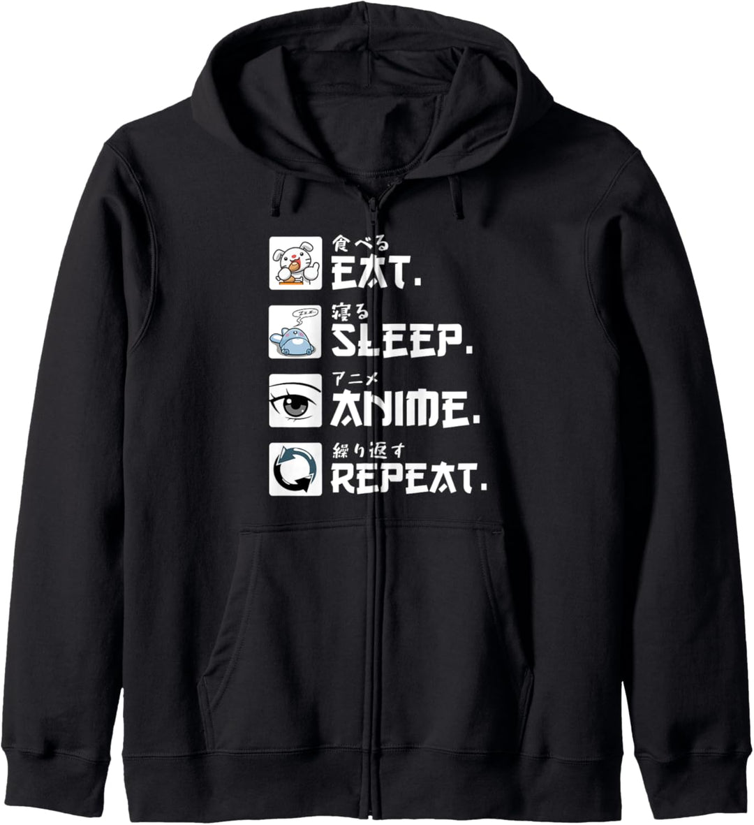 Japan Anime Eat Sleep Anime Repeat Kapuzenjacke