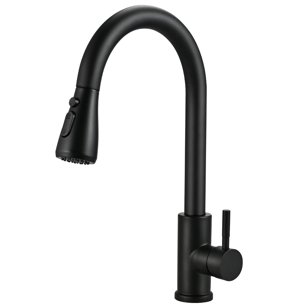 Cieex Wasserhahn Küche Schwarz, Hochdruck Küchenarmatur Ausziehbar 360° Drehbar, Mischbatterie Spült