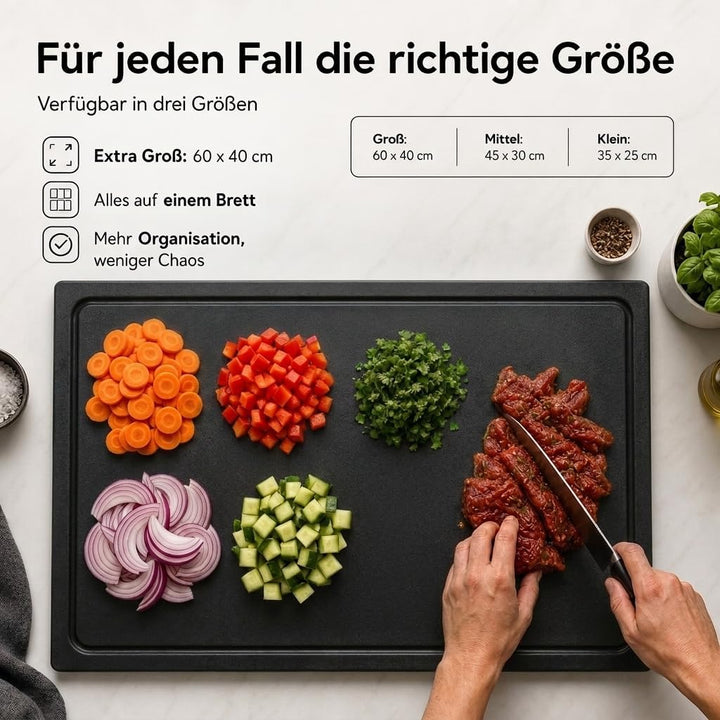 stabiles Schneidebrett Kunststoff Spülmaschinenfest, EXTRA dick, messerschonend | Farben & Grössen a