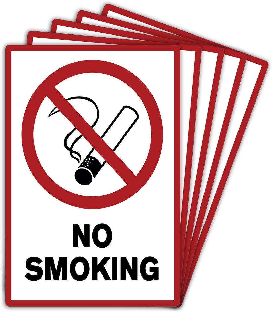5 Stück No smoking/rauchen verboten Schild 20 x 30 cm aus stabiler PVC Hartschaumplatte 3mm mit UV-S