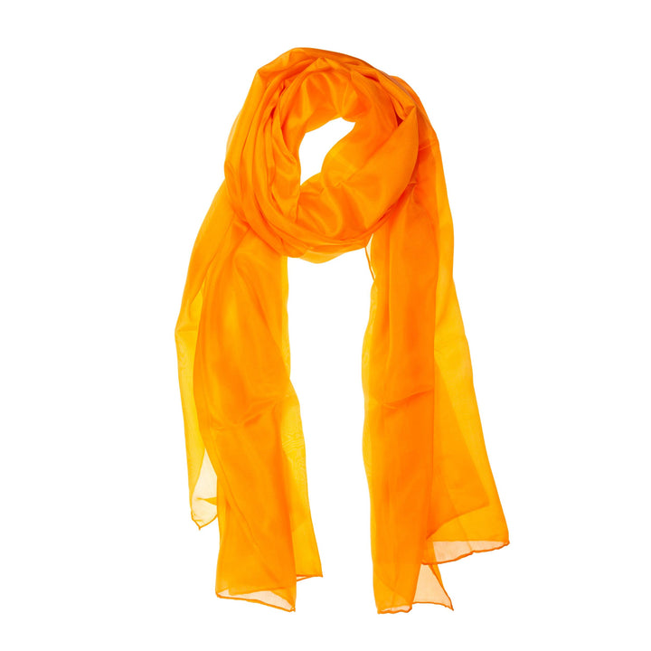 Tinitex Seidenschal Halstuch Schal XXL Mandarine Orange Seide 180x90cm
