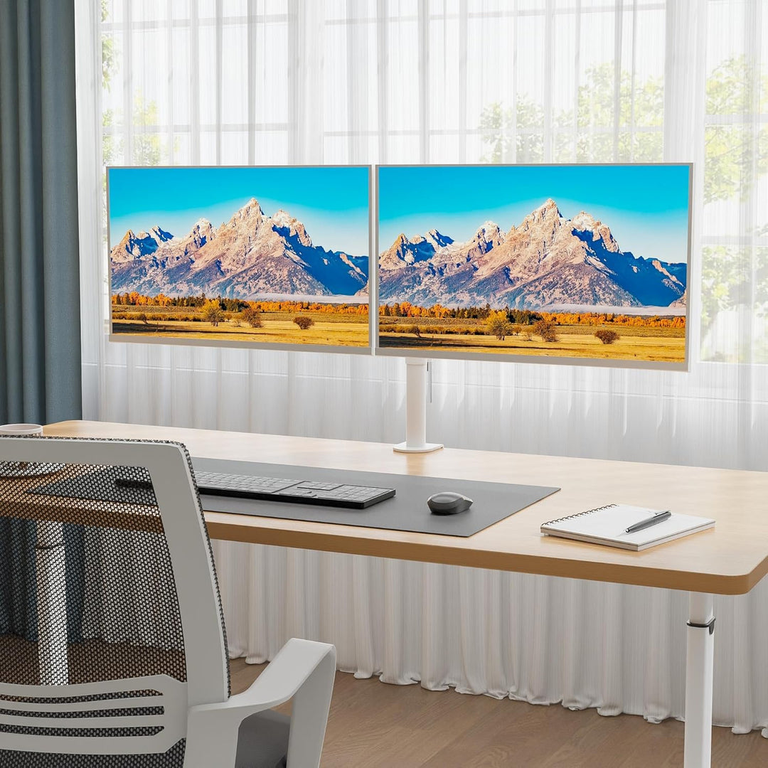 BONTEC Monitor Halterung 2 Monitore für 13-27 Zoll Flach & Curved Bildschirm, Monitor Tischhalterung