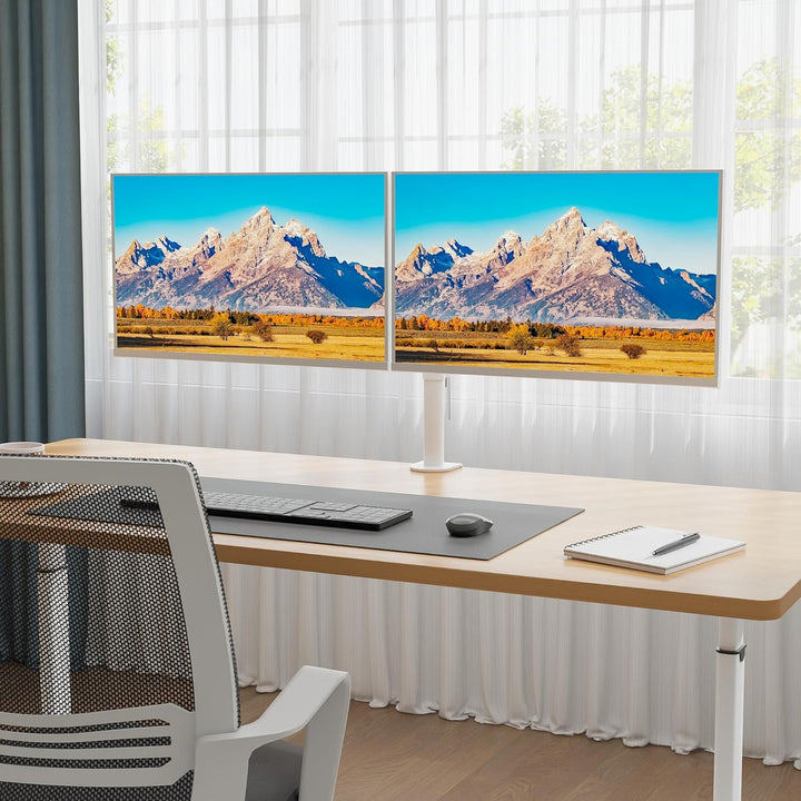 BONTEC Monitor Halterung 2 Monitore für 13-27 Zoll Flach & Curved Bildschirm, Monitor Tischhalterung
