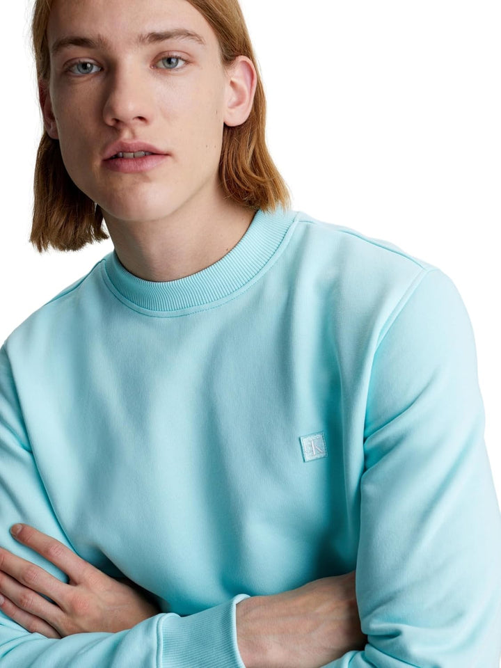 Calvin Klein Herren Sweatshirt Badge Crew Neck ohne Kapuze S Blue Tint, S Blue Tint