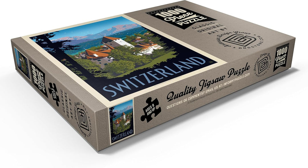 Schweiz, Vintage Travel Poster - Premium 1000 Teile Puzzle - MyPuzzle Sonderkollektion von Anderson