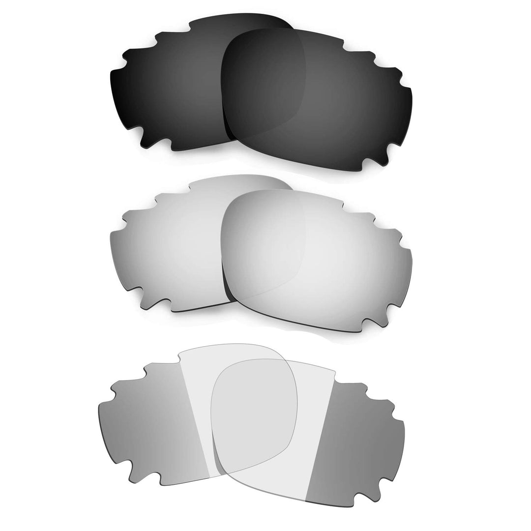 HKUCO Black/Titanium/Transition/Photochromic Polarized Replacement Lenses For Oakley Racing Jacket V