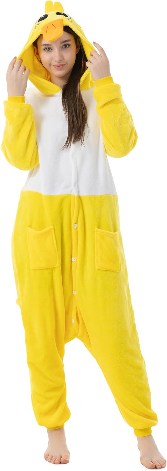 Katara 1744 (30+ Designs) Enten-Kostüm Küken, Unisex Onesie/ Pyjama-Qualität für Erwachsene & Teenag