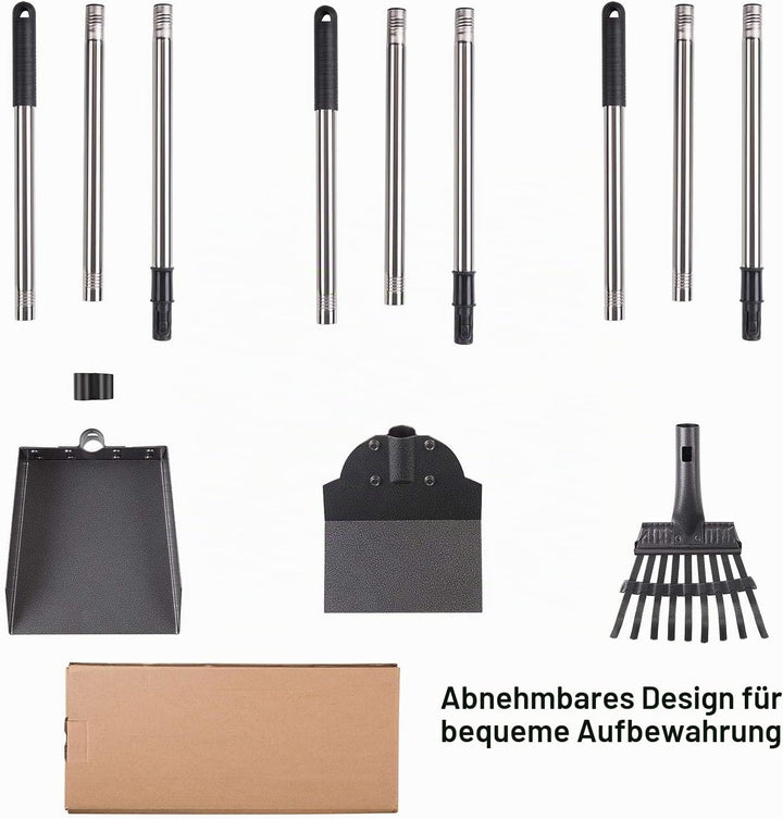 Yangbaga Hundekotschaufel aus Metall, 2 Rechen mit Verstellbarer Länge, 84 cm Langer Griff für gross