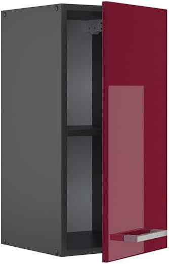 Vicco Hängeschrank R-Line, Bordeaux Hochglanz/Anthrazit, 30 cm Bordeaux Hochglanz Hängeschrank 30cm,