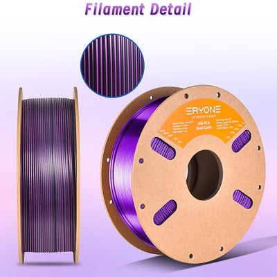 ERYONE Seiden-Zweifarben-Filament PLA 2 kg, 3D-Drucker 1,75 mm +/- 0,03 mm, Seiden-Koextrusions-PLA-