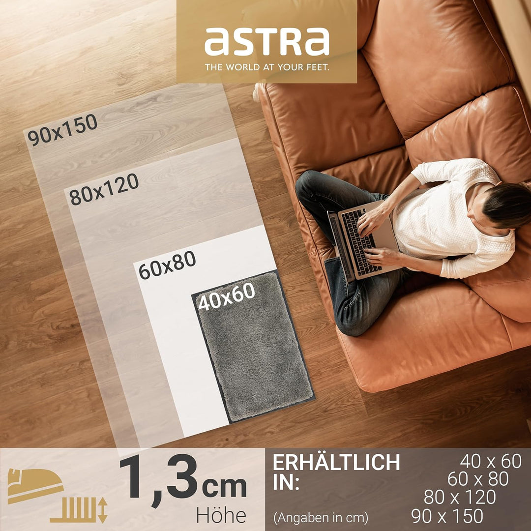 Astra Fussmatte innen rutschfest - Schmutzfangmatte super weich - Läufer Flur waschbar per Hand - Tü