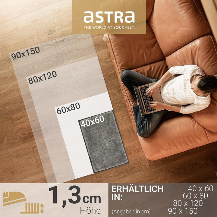 Astra Fussmatte innen rutschfest - Schmutzfangmatte super weich - Läufer Flur waschbar per Hand - Tü