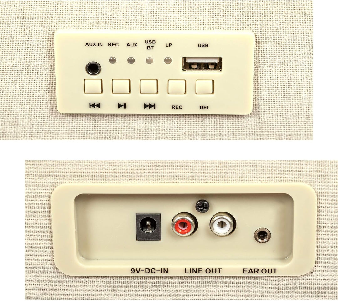 GPO Bermuda Plattenspieler; Klassischer Schallplattenspieler im Retro Stil mit MP3/USB; integriertem