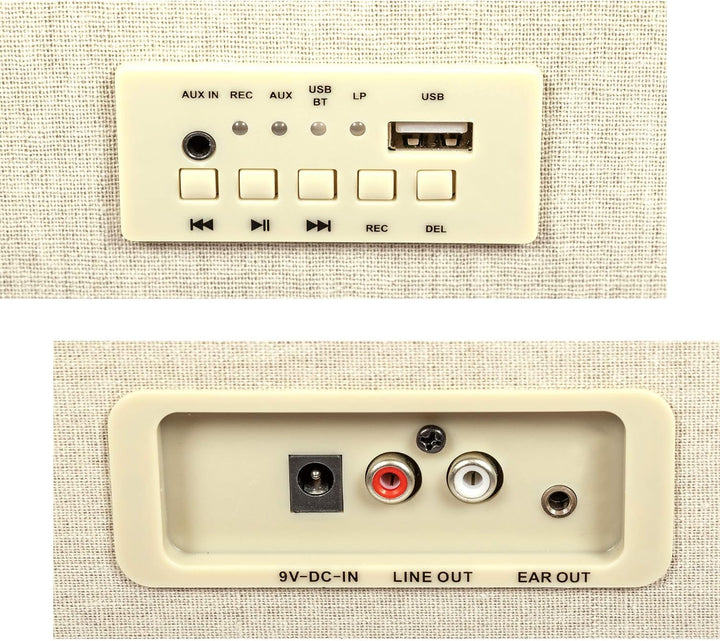 GPO Bermuda Plattenspieler; Klassischer Schallplattenspieler im Retro Stil mit MP3/USB; integriertem