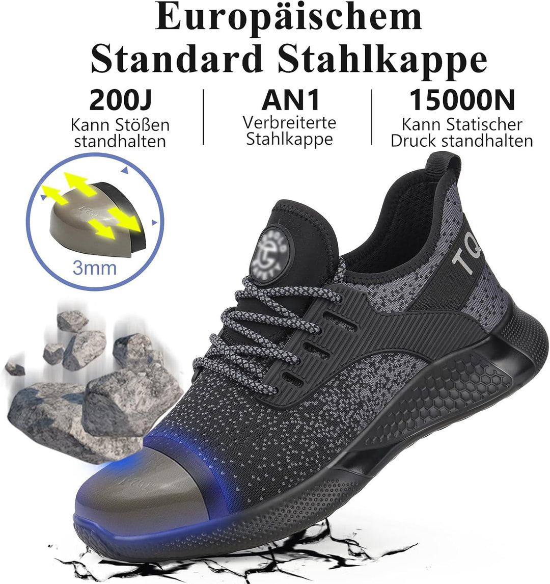 Sicherheitsschuhe Herren Damen Leicht Arbeitsschuhe Stahlkappe Sportlich Schutzschuhe Atmungsaktiv r