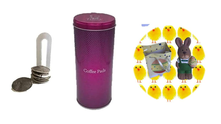 Kaffeepaddose - Kaffeepads Dose hält die Pads länger frisch - Pad Dose für Kaffeepads + Oster Deko K