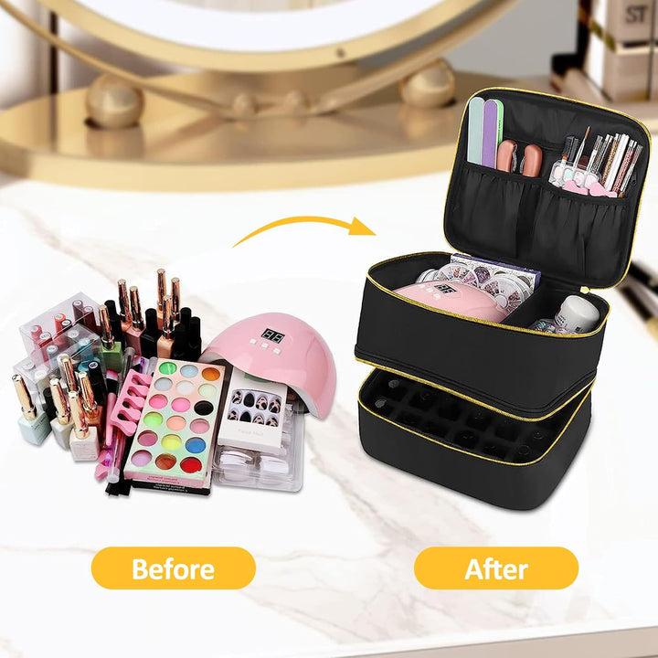 Doppelschicht Nagellack Tasche, Aufbewahrung Tasche, Wasserdicht Nagellack Organizer, Nylon Kosmetik
