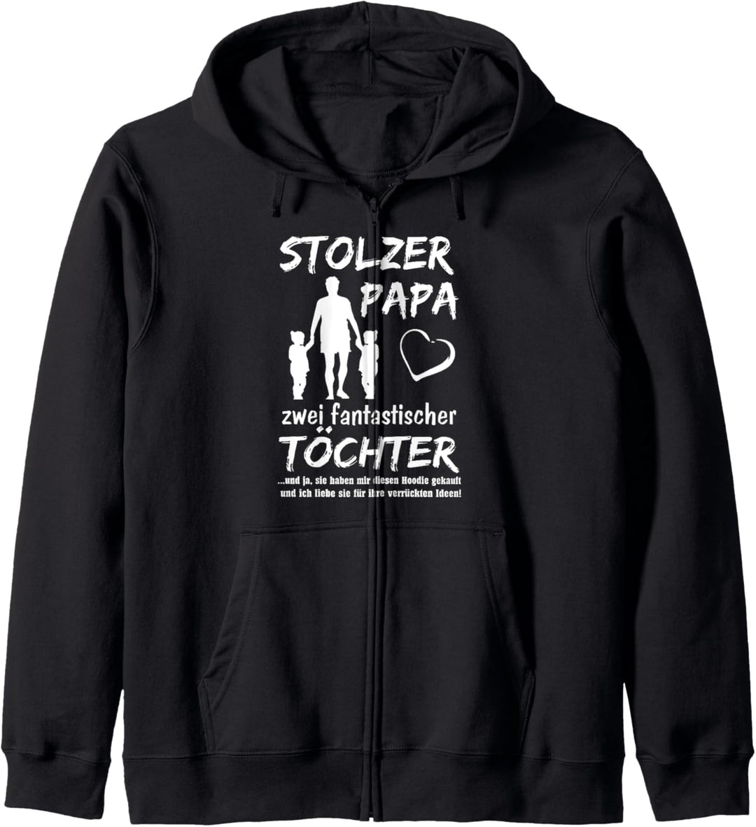Stolzer Papa zwei Töchter - Mädchen Kapuzenjacke
