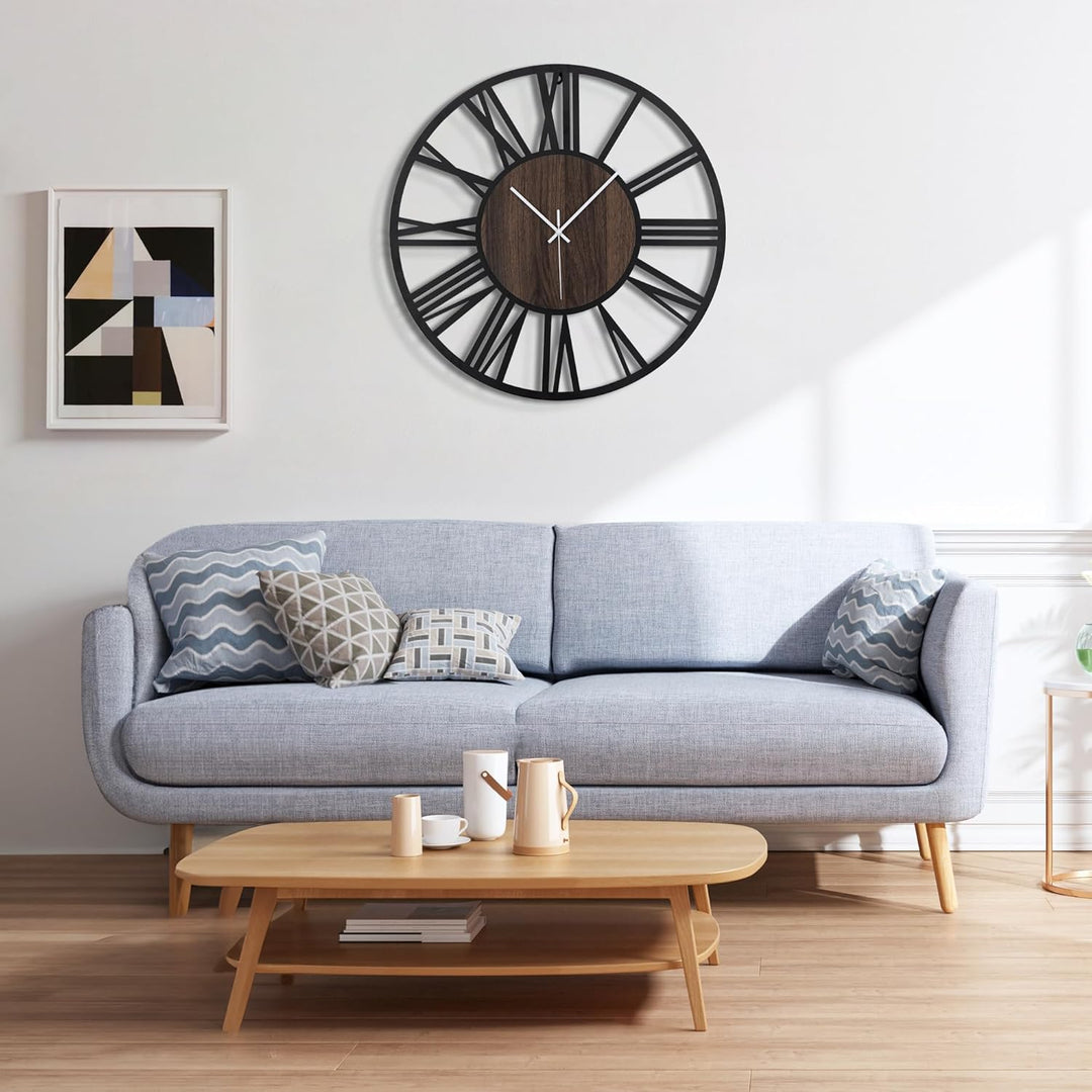 Grosse Wanduhr Tickgeräusche, 40CM/16 Zoll Lautlos, Geräuschlose, Batteriebetrieben, Modern, Übergro
