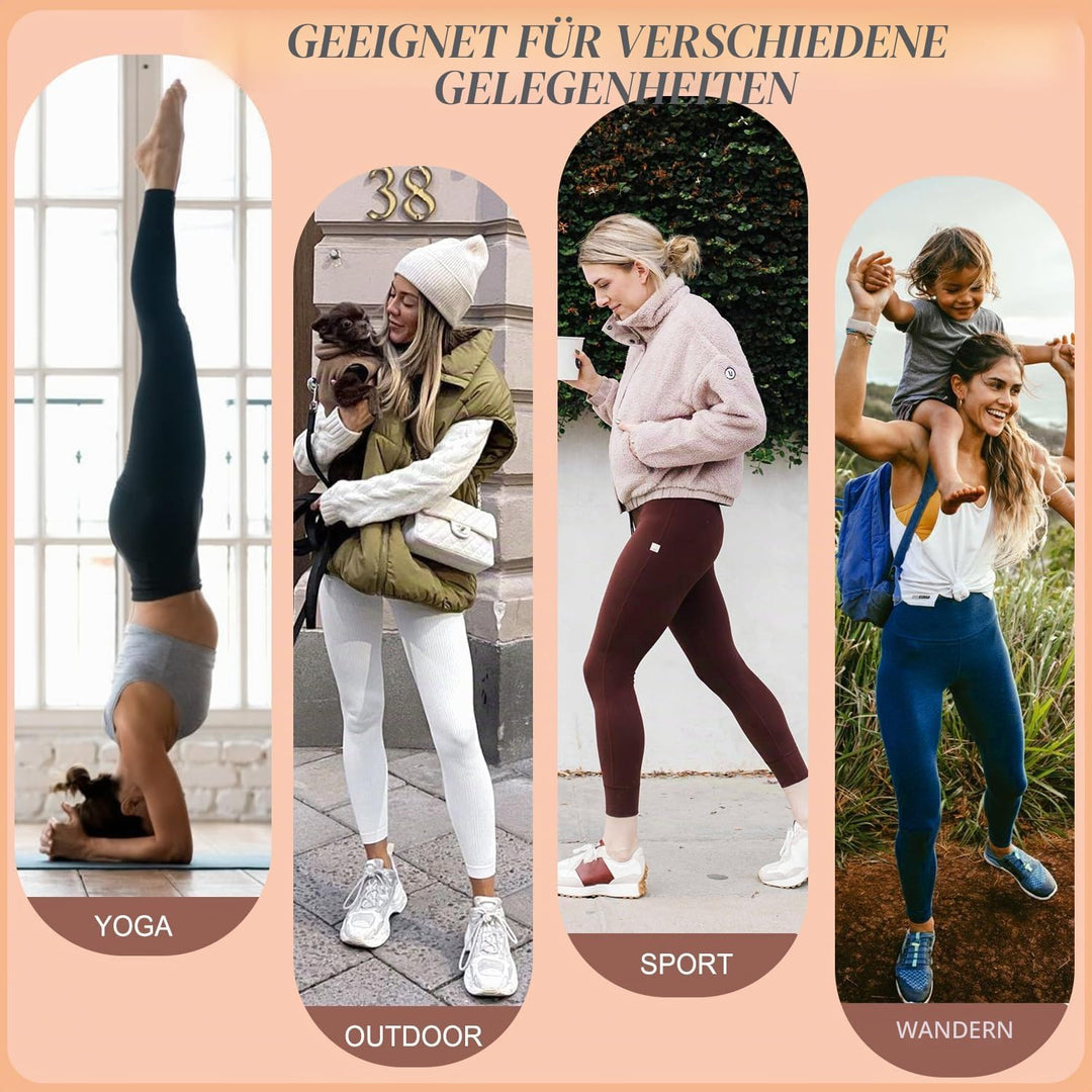 ACTINPUT Leggings Damen High Waist Leggins Blickdicht Schwarz Sportleggings Lang Elastische Yogahose