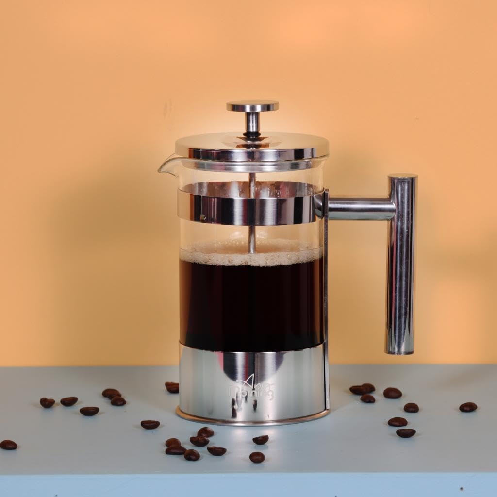 Any Morning French Press Kaffeebereiter | Kaffeekanne aus Edelstahl | Pressstempelkanne für frischen