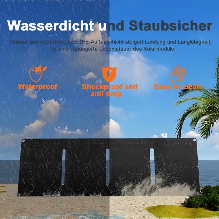 40W Solarpanel Faltbar，Mini Tragbares Solarpanel mit DC & USB-C/USB-A mit robuster Beschichtung & IP