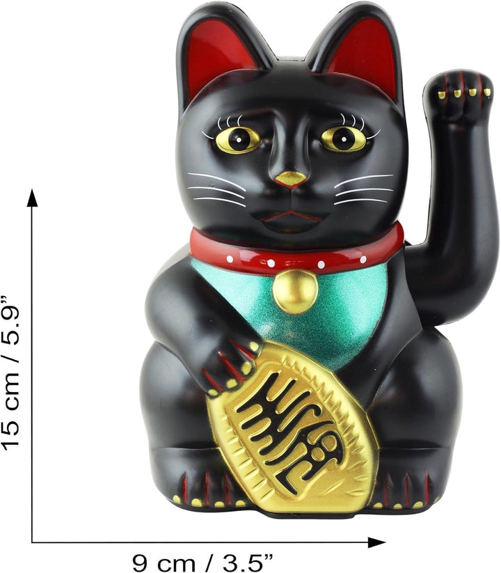 Freak Scene Glückskatze - Maneki-Neko - Winkekatze - 15 cm - schwarz Schwarz 15 cm, Schwarz 15 cm