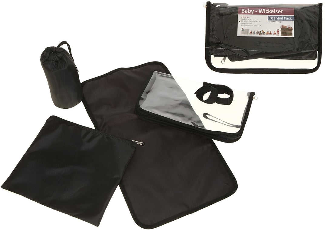 6 TEILE Set: ALESSANDRO Wickeltasche FLEUR Babywickeltasche + Wickelmatte + Windeltasche + Wäschesac