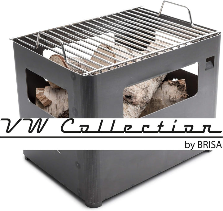 BRISA VW Collection - Volkswagen Grillrost für Feuer-Korb-Grill-Schale aus Corten-Stahl in Getränkek