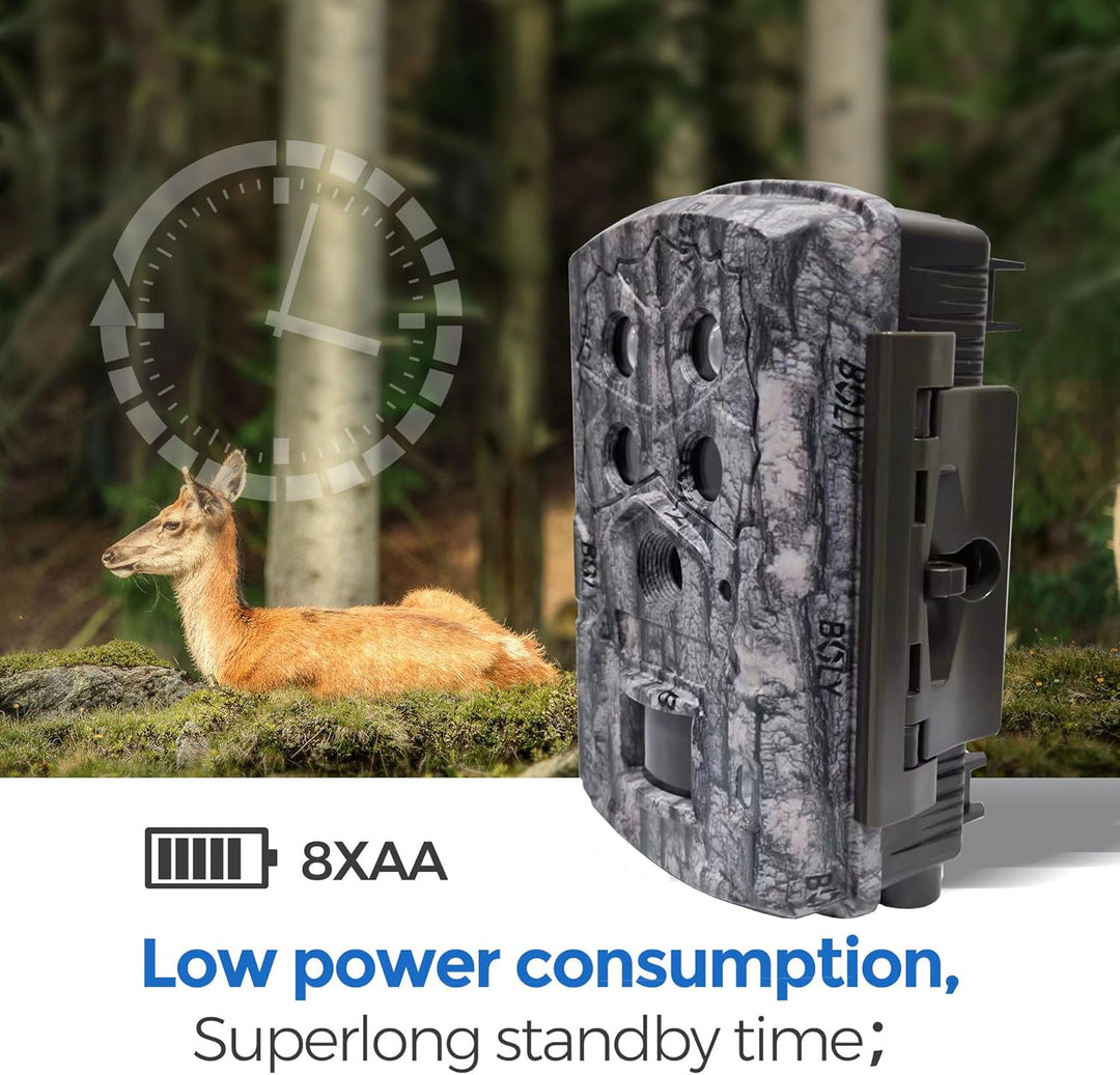 Wildlife Wildkamera 45 MP 4K FHD Jagdkamera 30,5 m Erfassungsreichweite 40 Stück 940 nm IR-LEDs mit