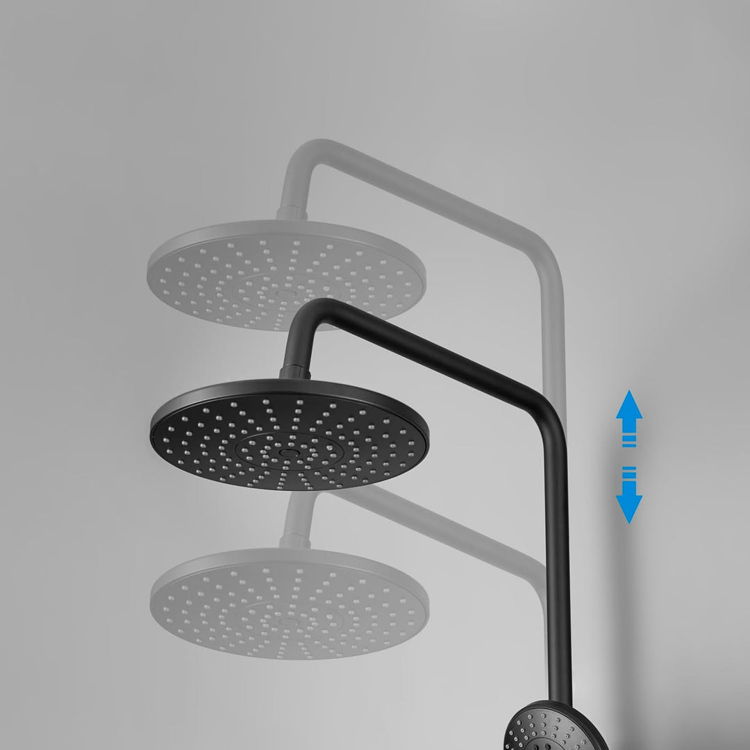 YOOZENA Duscharmatur Schwarz, Regendusche mit Armatur,Duscharmatur Komplettset, Duschsystem mit arma