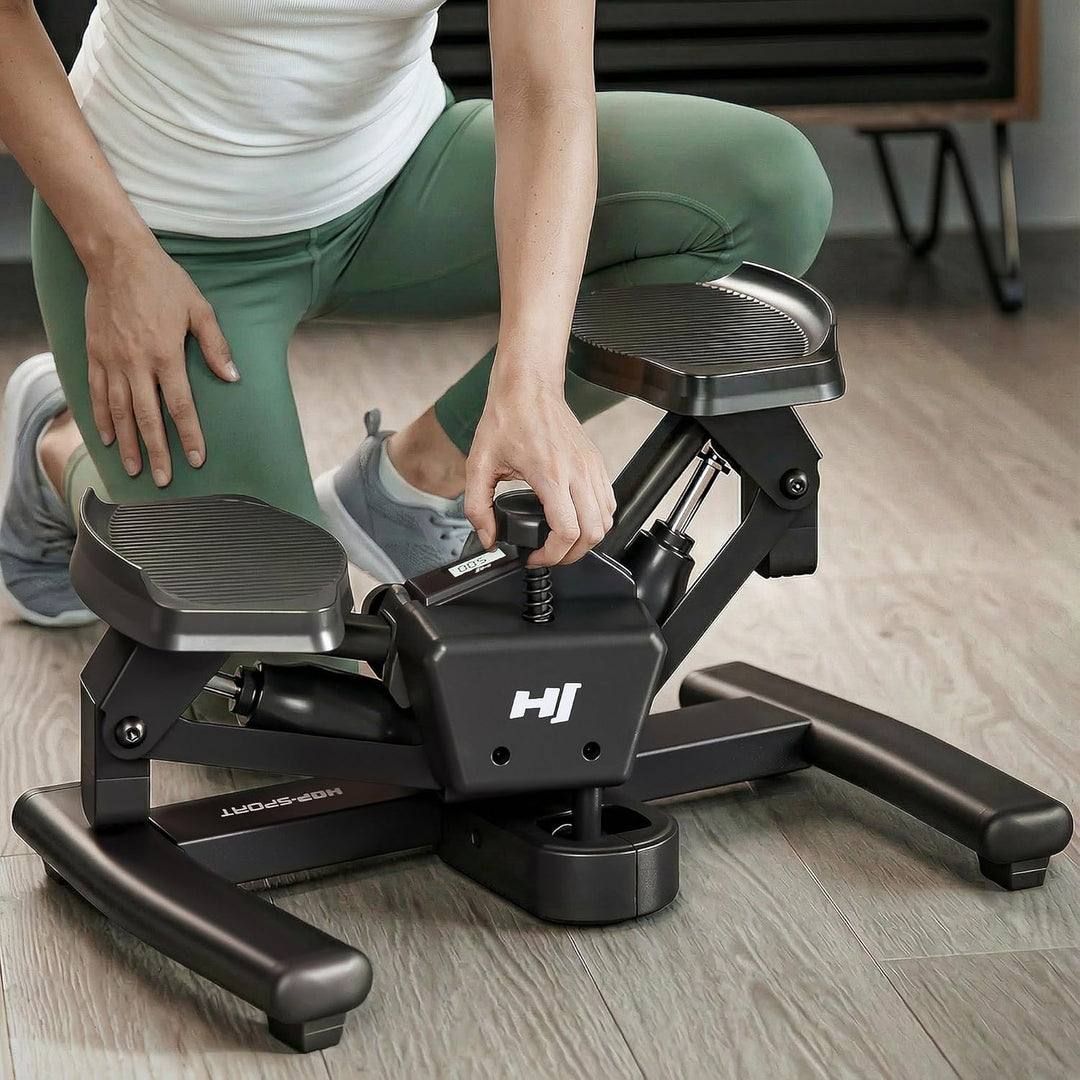 HOP Sport® Mini Stepper für Zuhause HS-060S, Swing & Twist Stepper, Hometrainer für Bein-, Arm- & Po