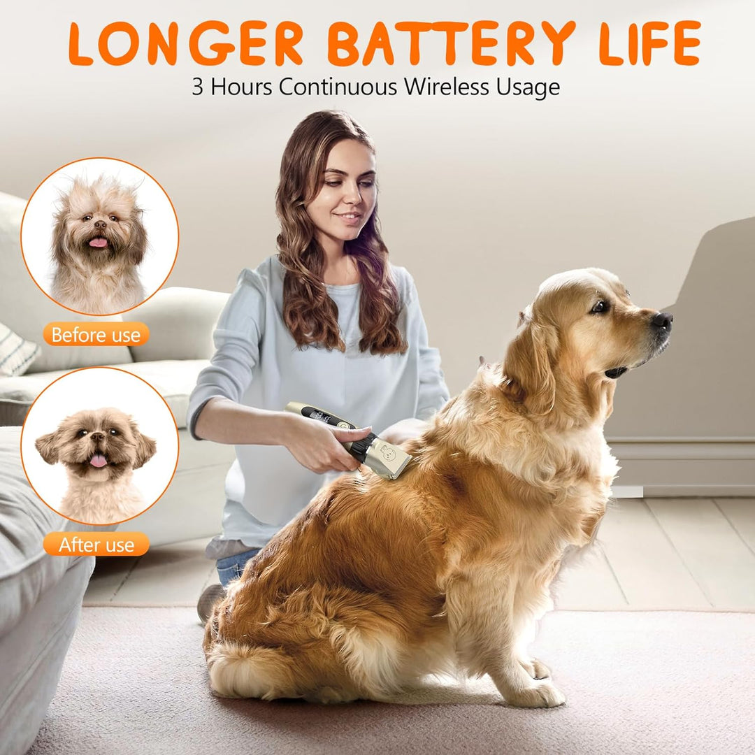 Leise Hundeschermaschine, Schermaschine Hund Katze, Profi Elektrische Tierhaarschneidemaschine, wit