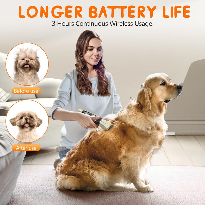 Leise Hundeschermaschine, Schermaschine Hund Katze, Profi Elektrische Tierhaarschneidemaschine, wit