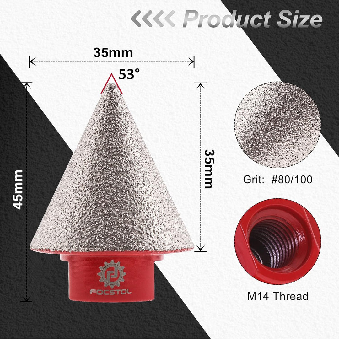 FOCSTOL Diamant Fasenbohrer - 35mm Diamant Fingerfräser zum Vergrössern Formen Trimmen Vorhandene Lö