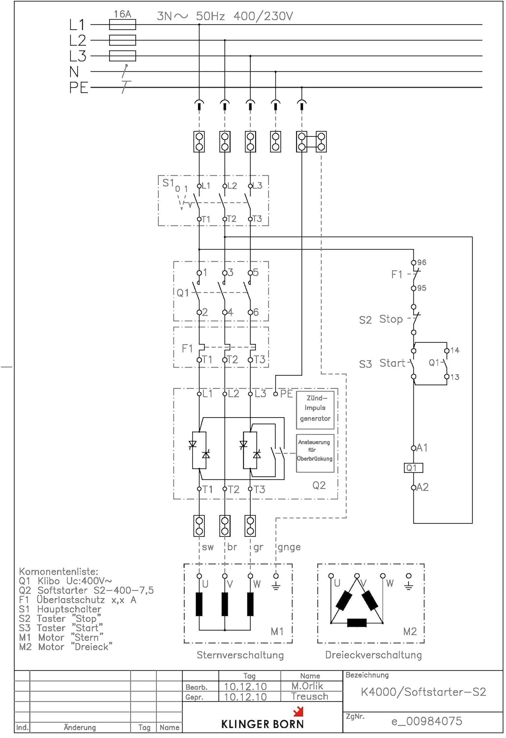 Softstarter 7,5kW mit Überlastschutz und Hauptschalter